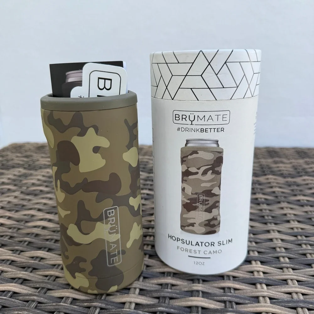 BrüMate Hopsulator Slim 12 oz Forest Camo Can Cooler New Open Box